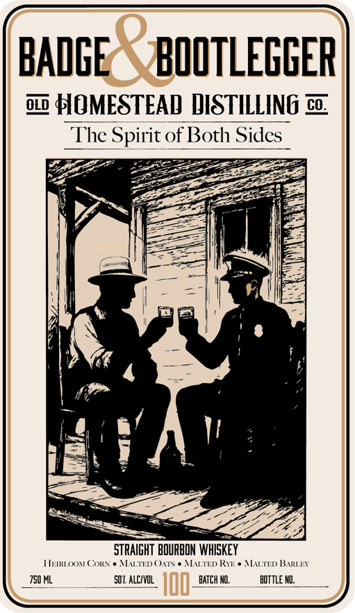 Old Homestead Distilling CO. label