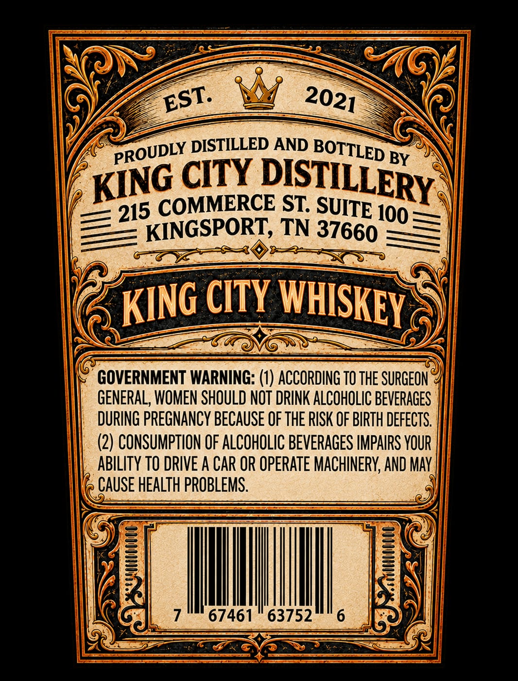 King City Distillery King City Whiskey label image 2