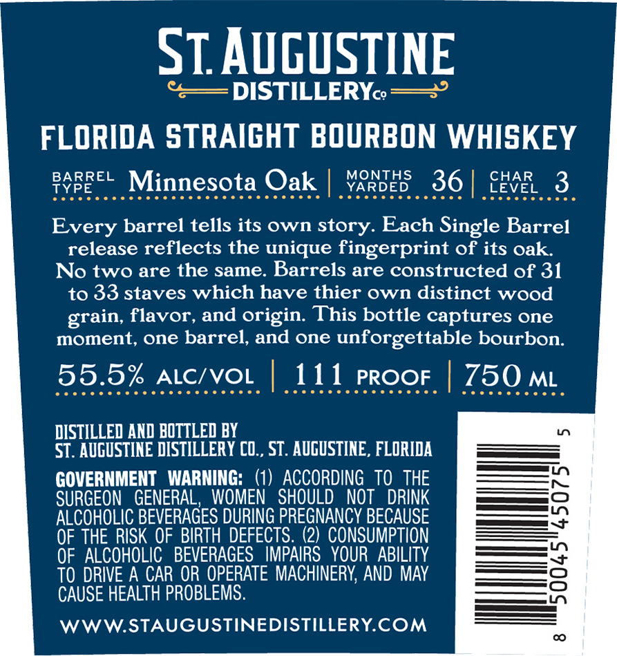 St. Augustine Distillery Single Barrel Select label image 2