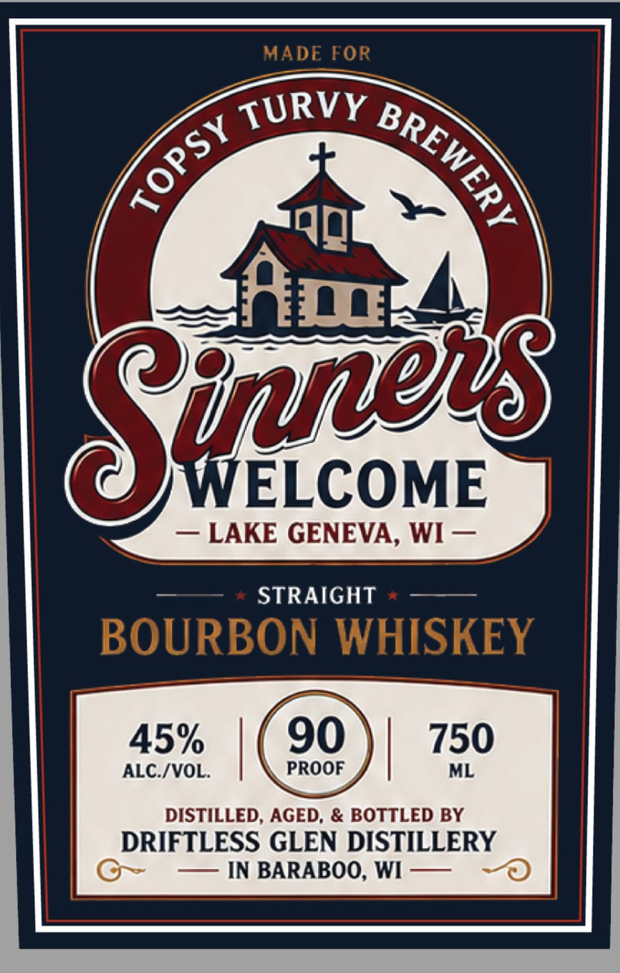 Topsy Turvy Brewery label