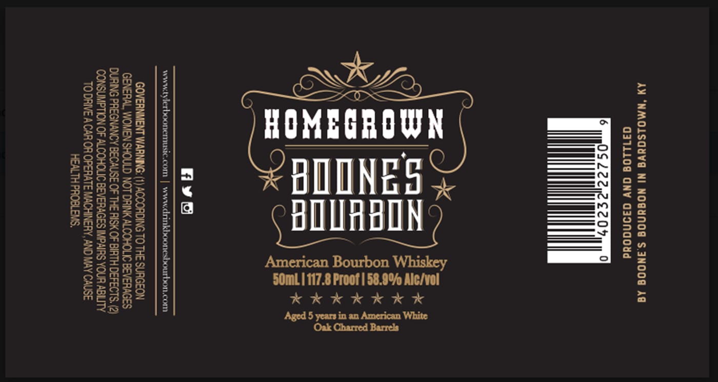 Boone's Bourbon label