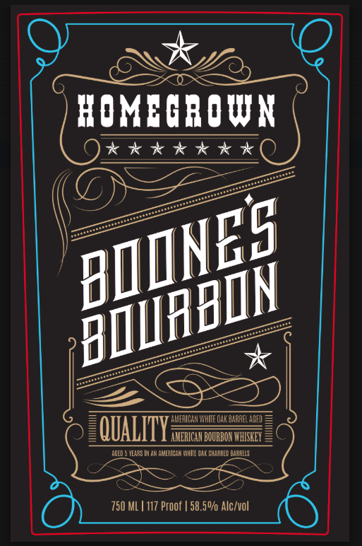 Boone's Bourbon label