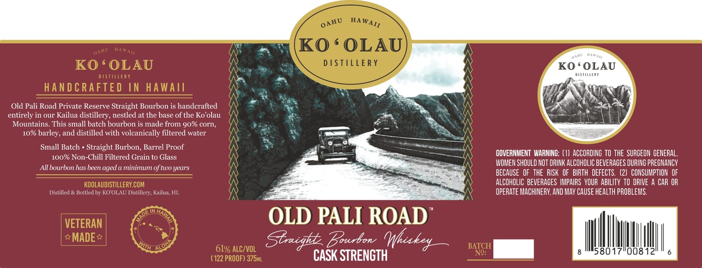 Old Pali Road Private Cask Strength label