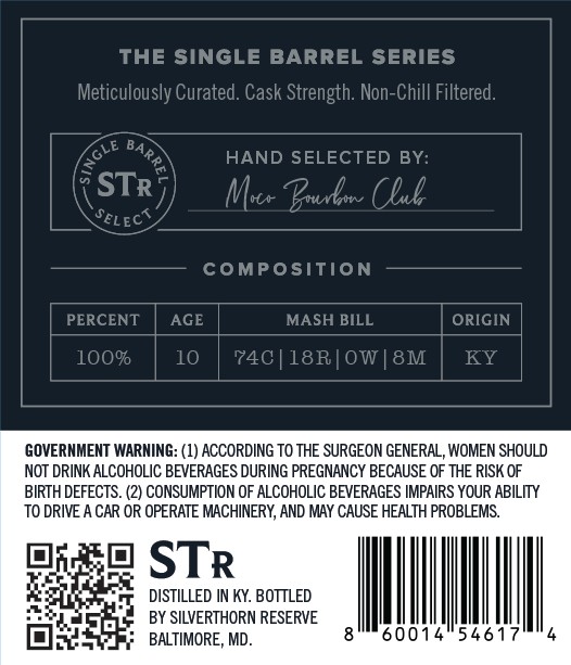 Silverthorn Reserve Single Barrel label image 2