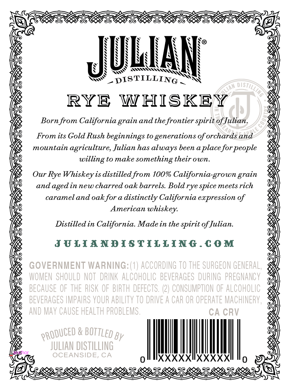Julian Distilling label image 3