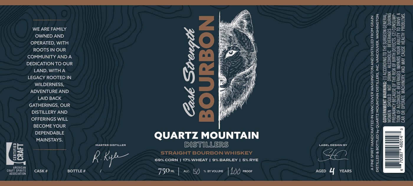 Quartz Mountain Distillers label