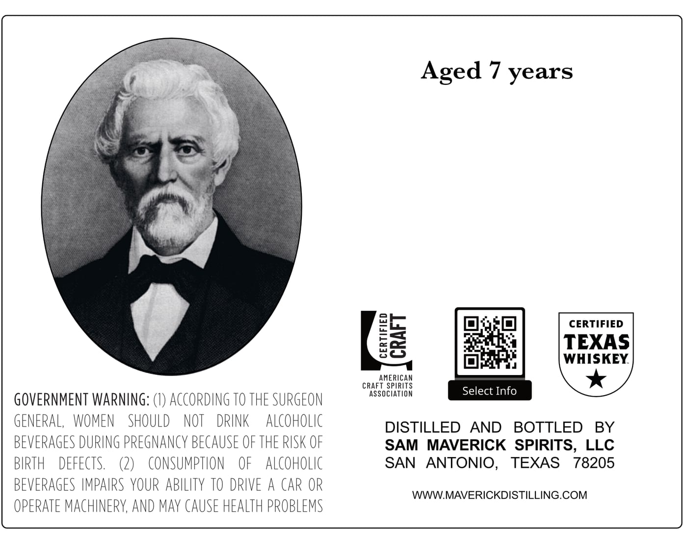 Samuel Maverick Distillers Select label image 2