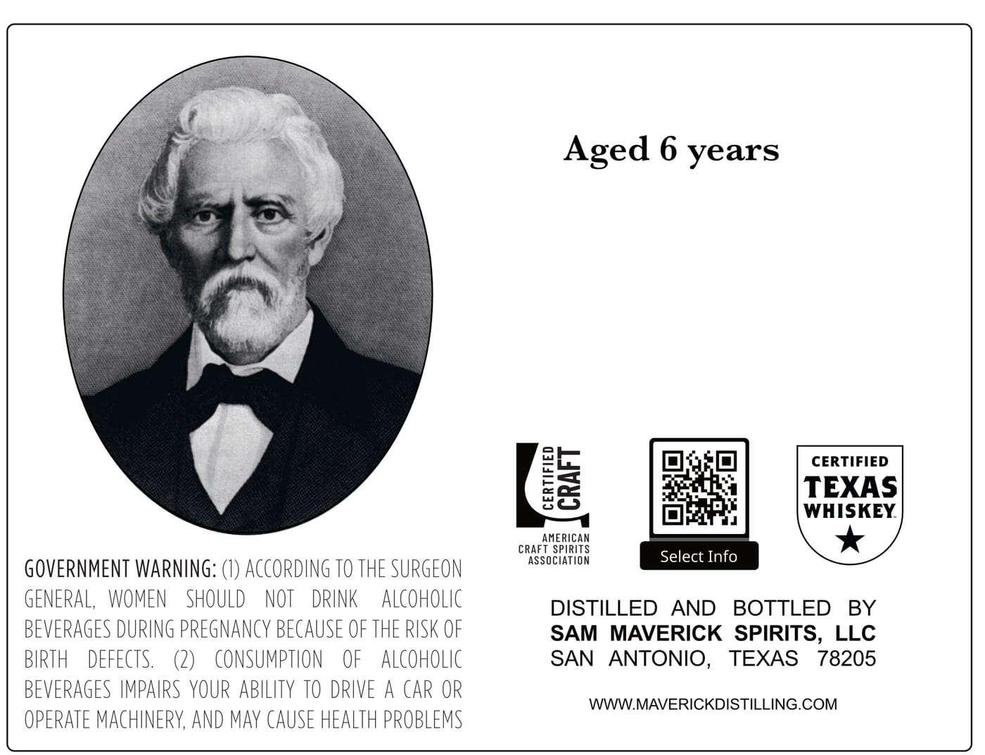 Samuel Maverick Distillers Select label image 2