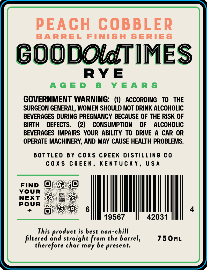 Good Old Times Peach Cobbler Rye label image 2