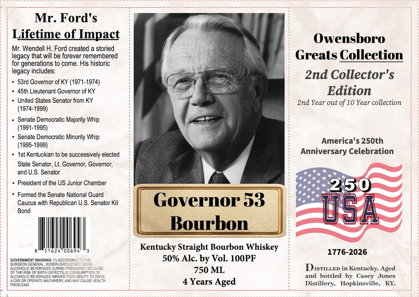 Governor 53 Bourbon label