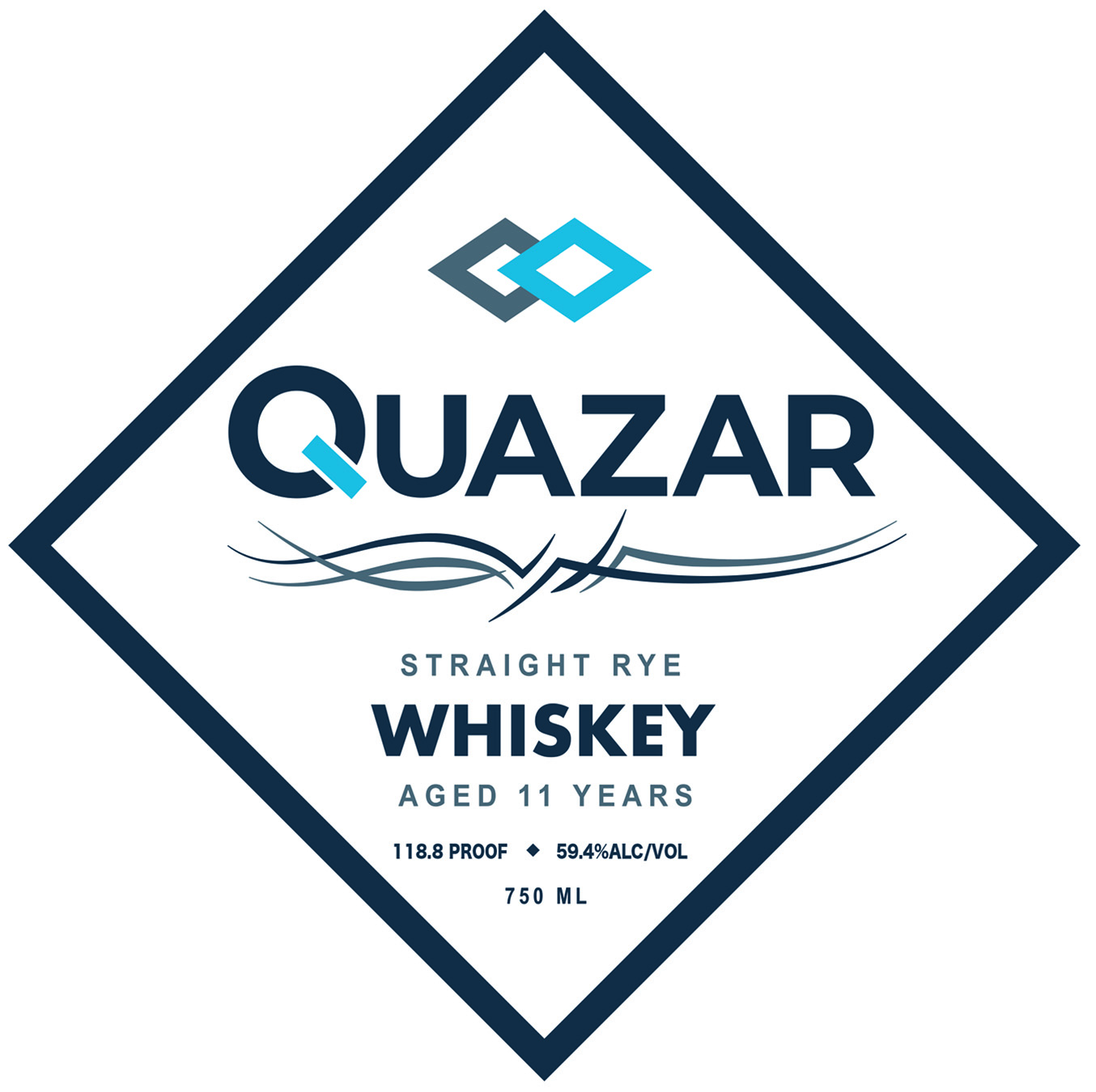 Quazar Straight Rye Whiskey label