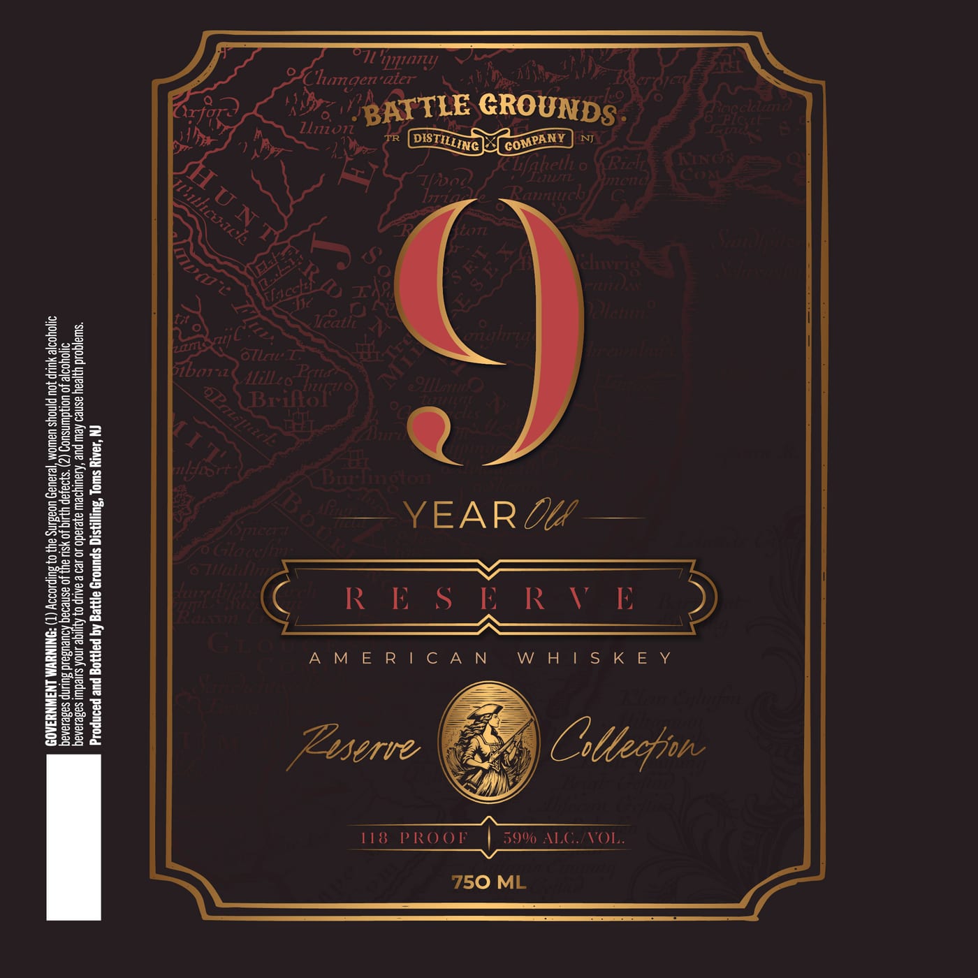 Battle Grounds Distilling Company label