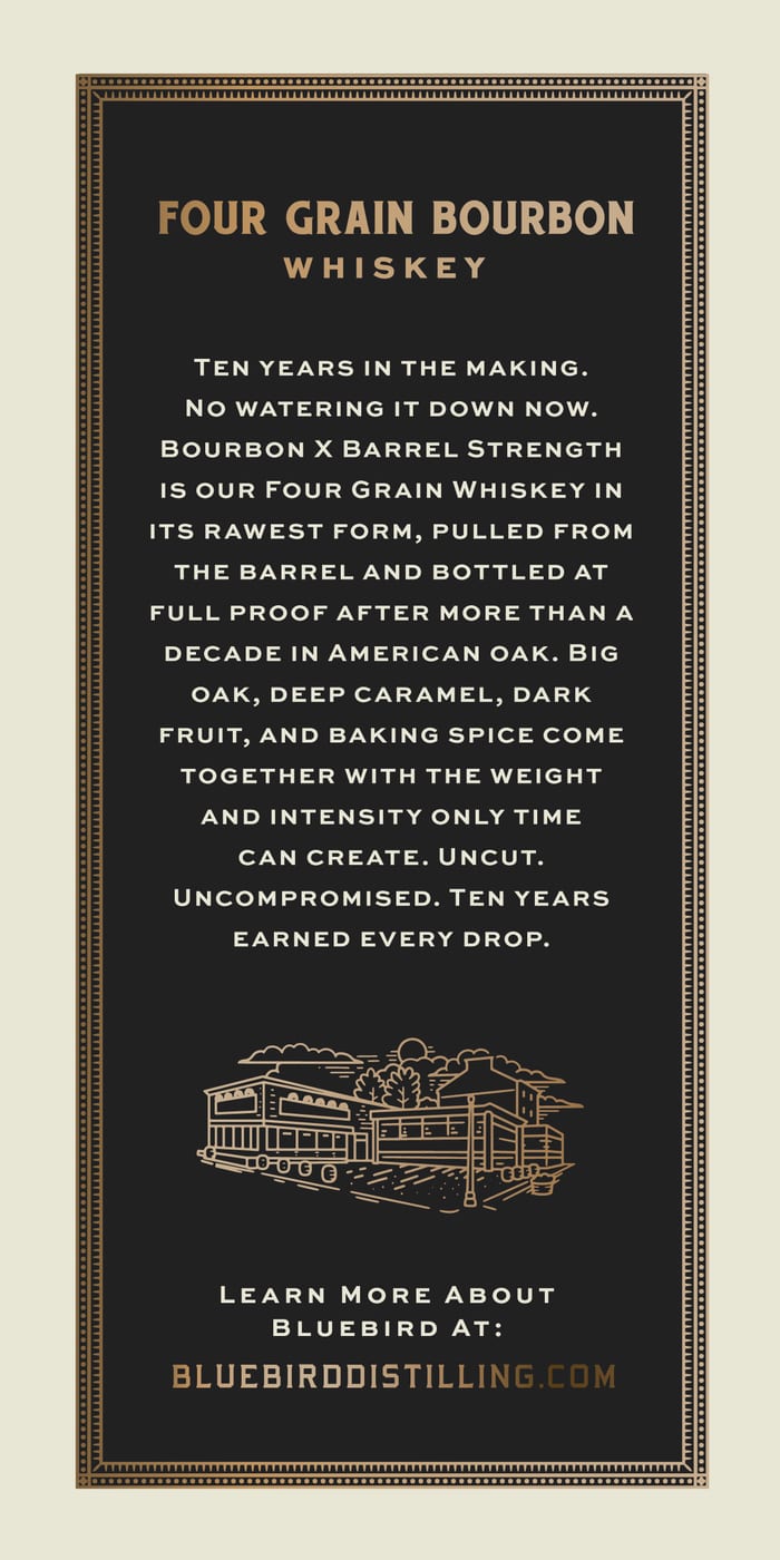 Bluebird Distilling X Barrel Strength label image 2