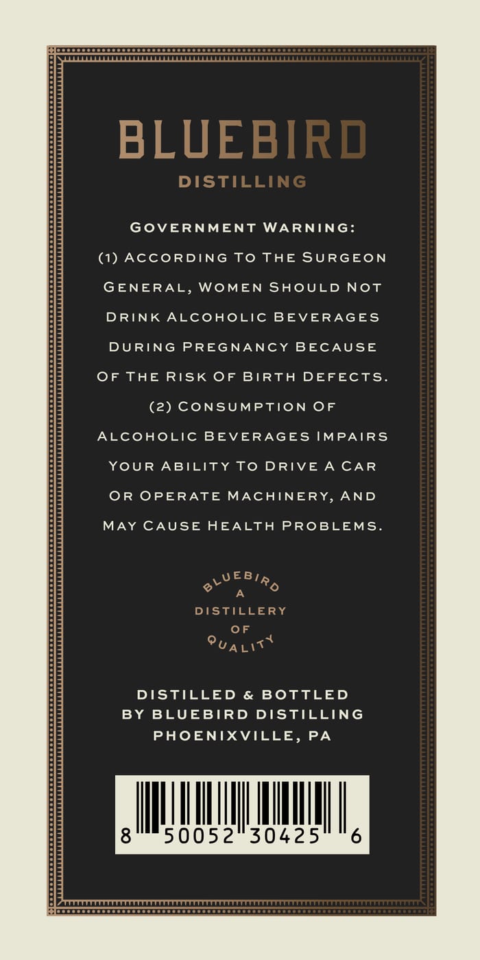 Bluebird Distilling X Barrel Strength label image 3
