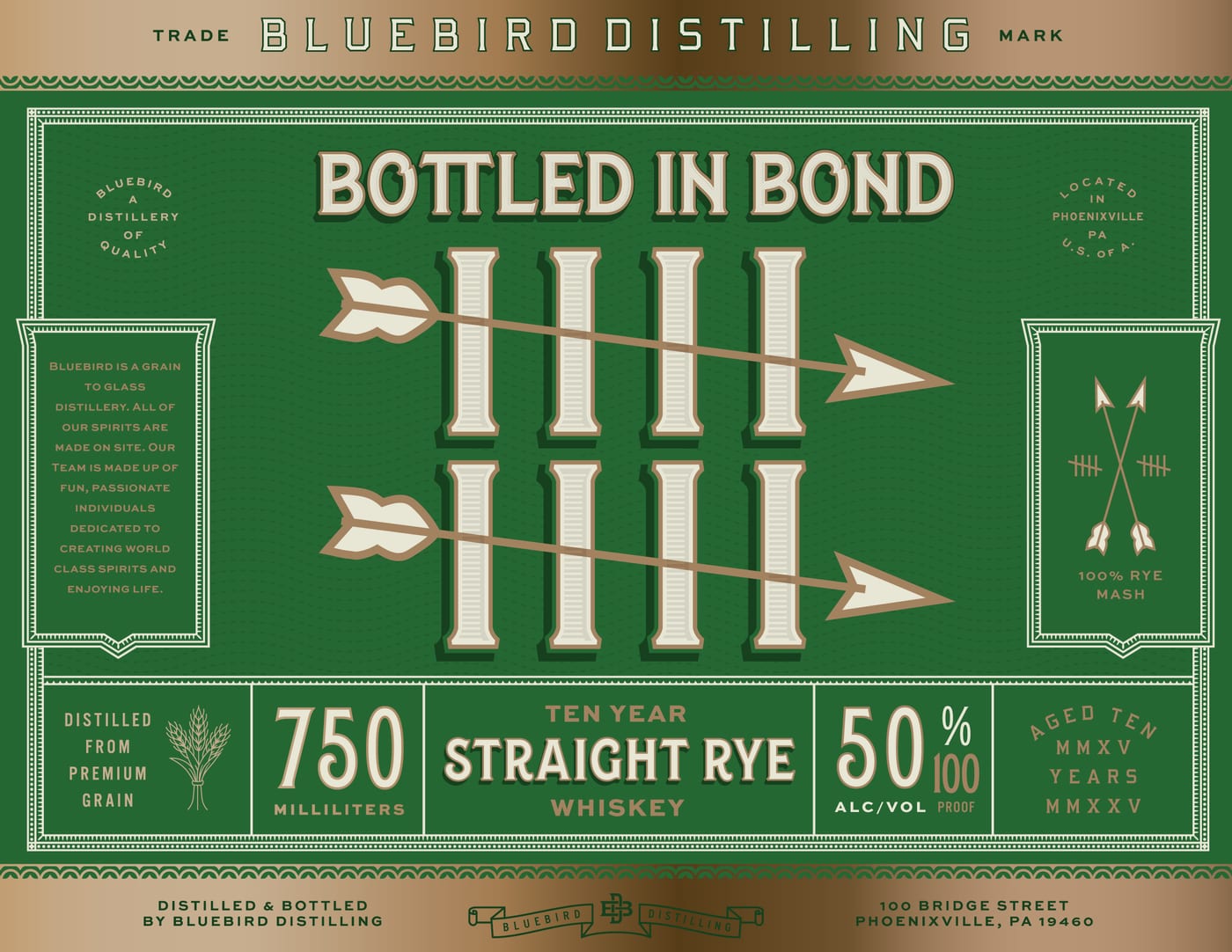 Bluebird Distilling label