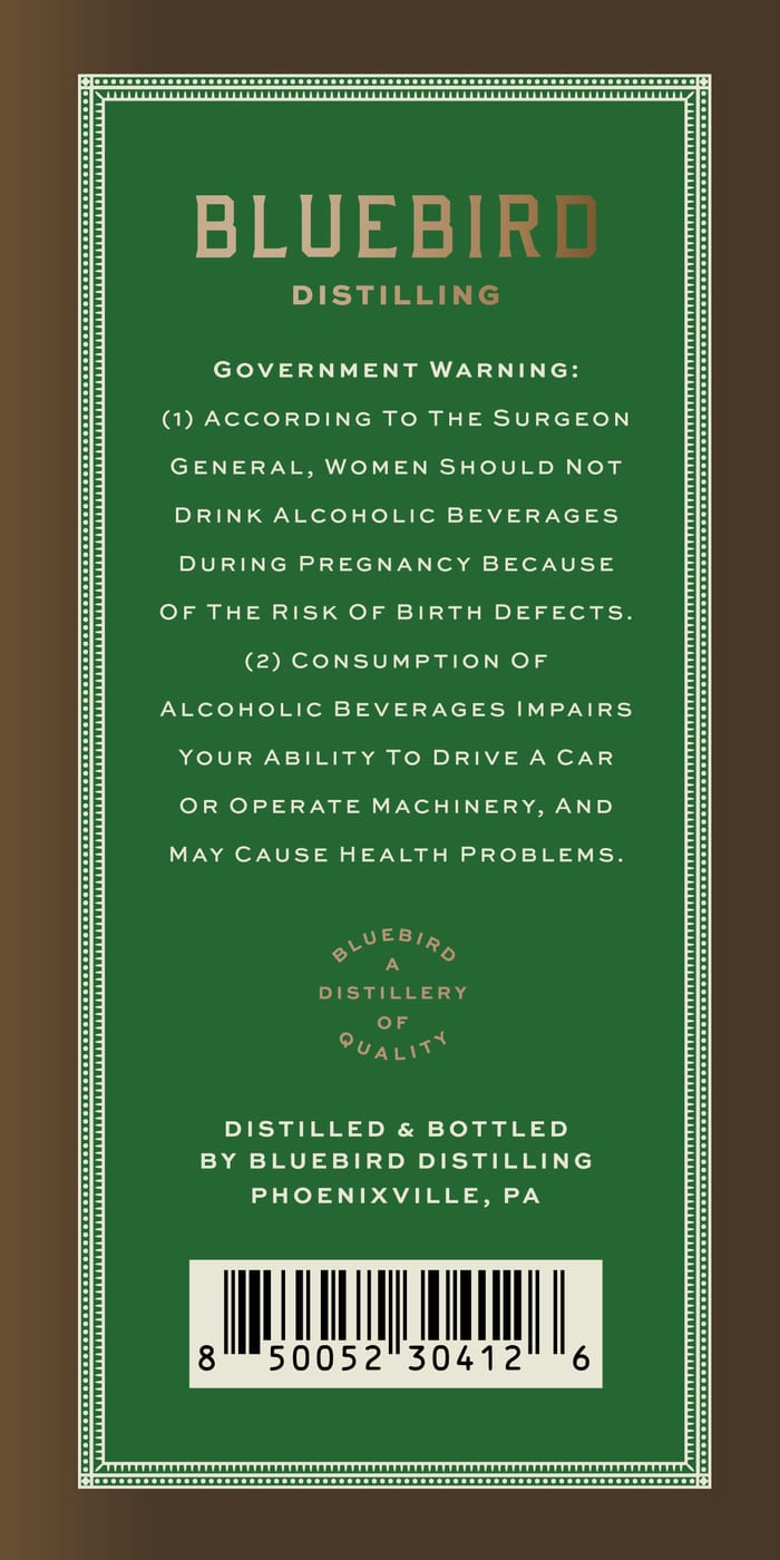 Bluebird Distilling Bib 10 Year label image 2