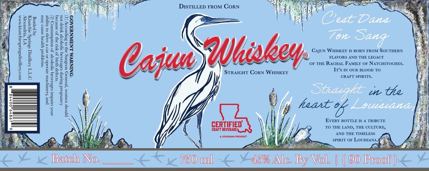 Cajun Whiskey label