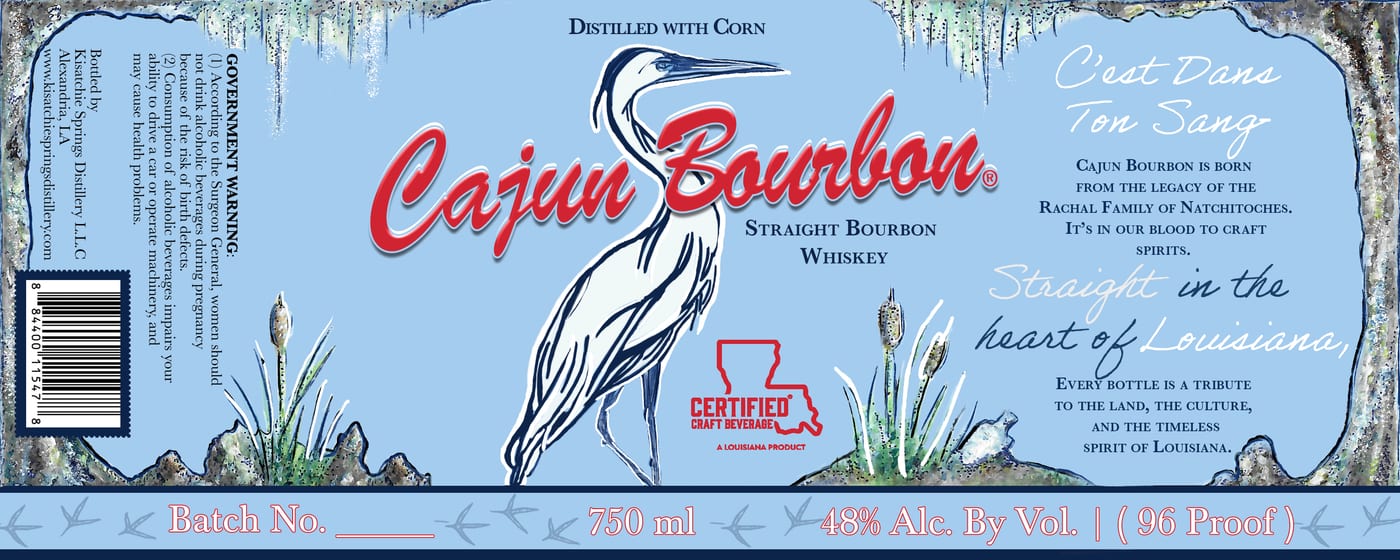 Cajun Bourbon label