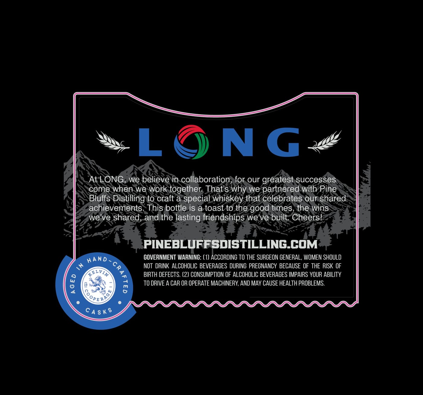 Pine Bluffs Distilling Long Straight Rye Whiskey Cask Strength label image 2