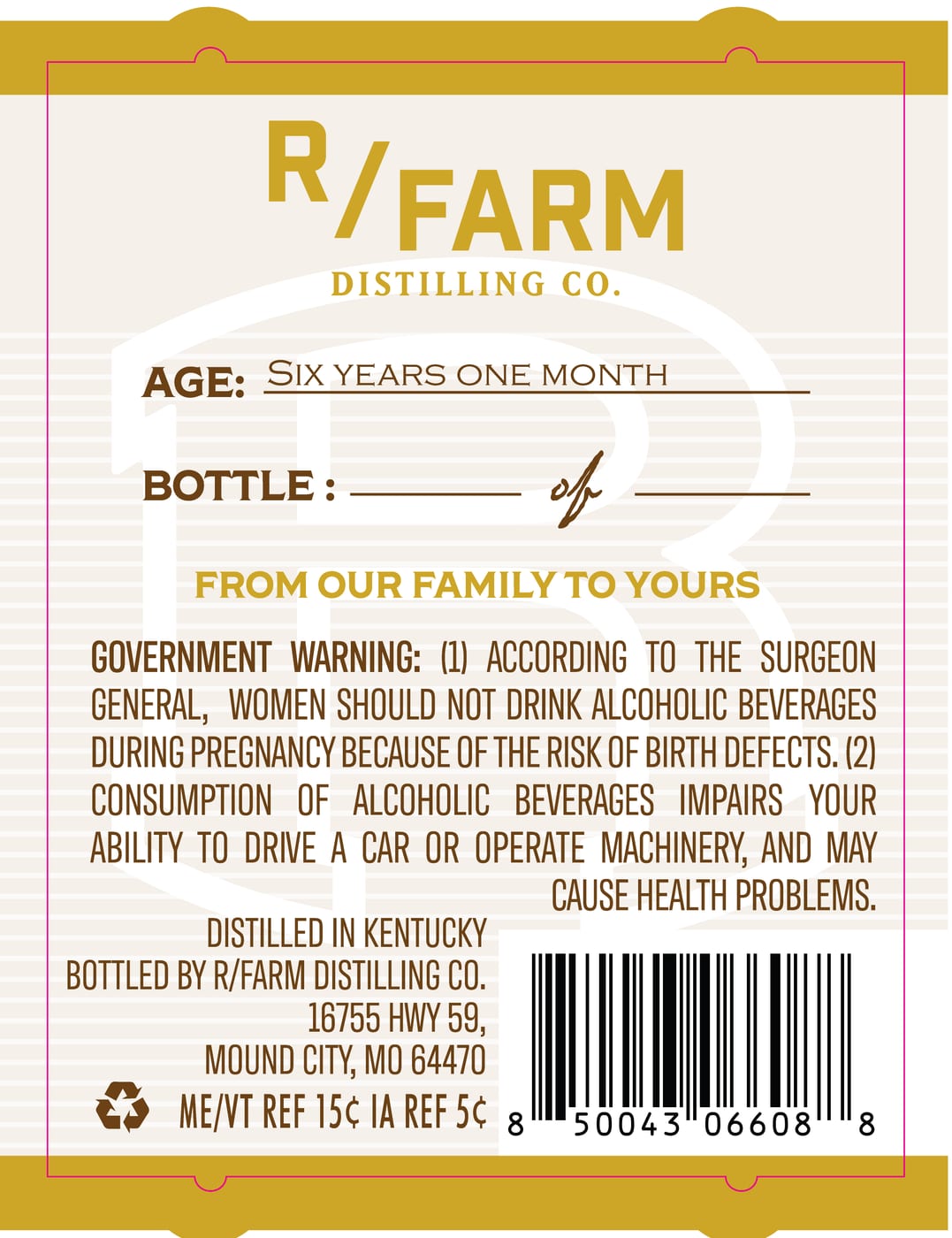 R/farm Distilling CO. label image 2