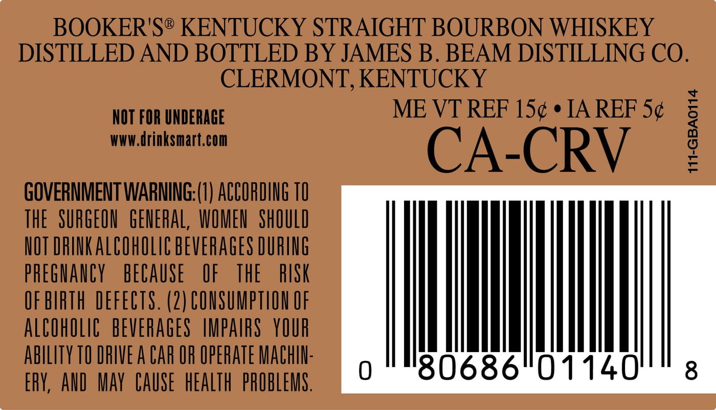 Booker's label image 3