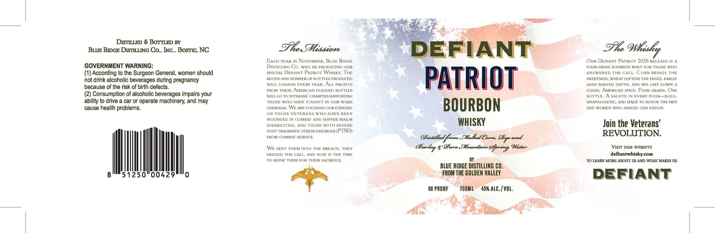 Defiant Bourbon label