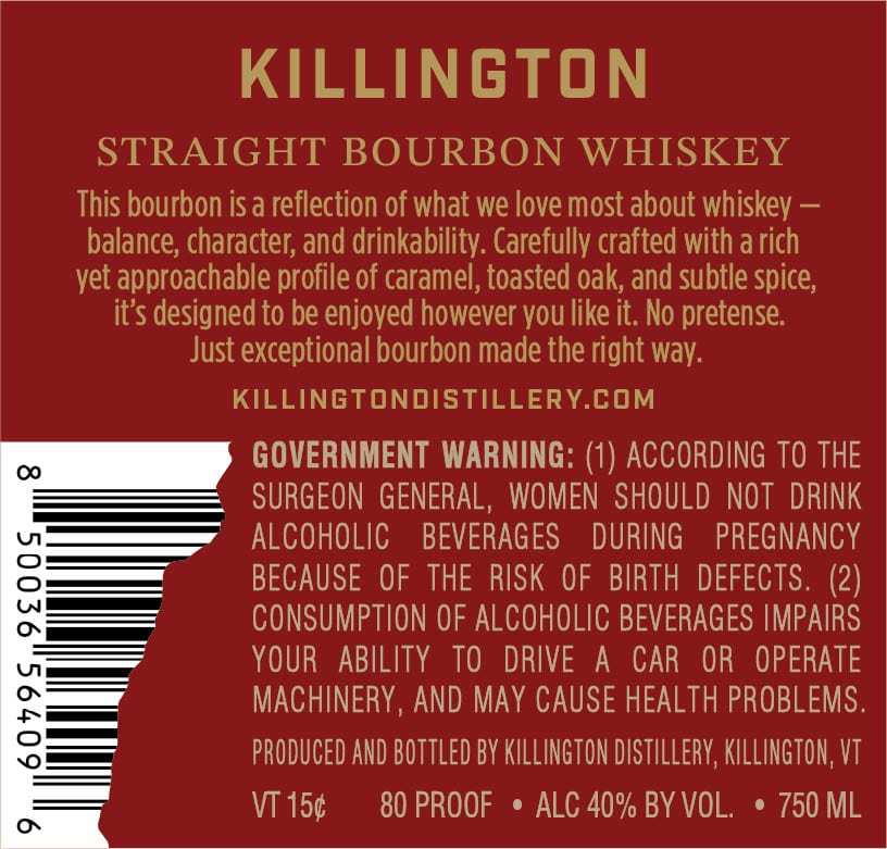 Killington Distillery label image 2