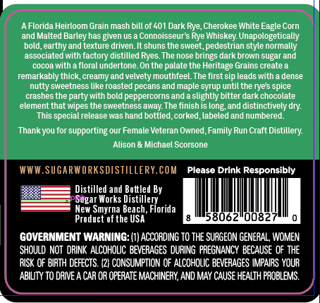 Sugar Works Distillery label image 2