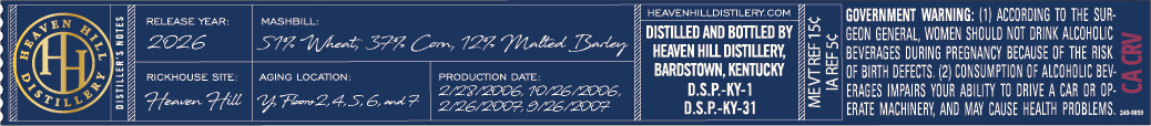 Heaven Hill Small Batch label image 2