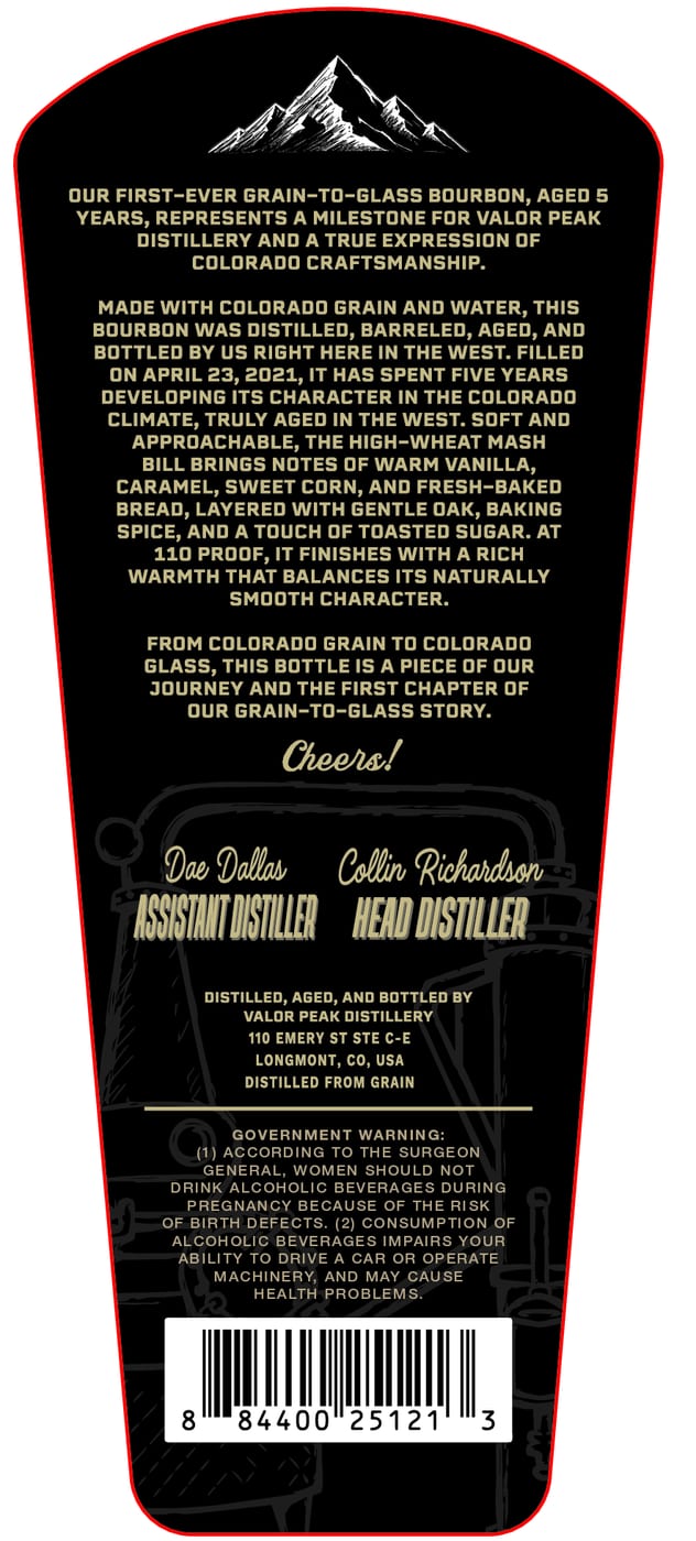 Valor Peak Distillery label image 2