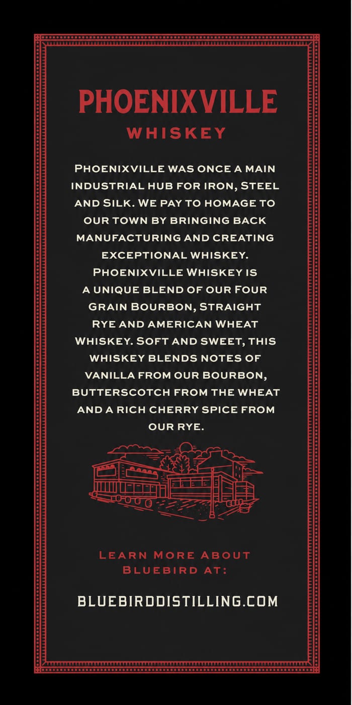Bluebird Distilling Phoenixville Whiskey label image 3