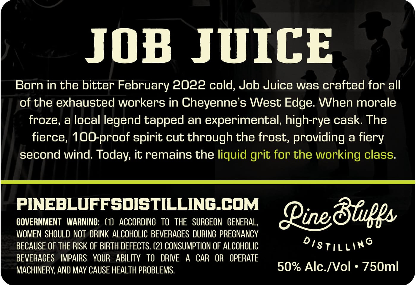 Pine Bluffs Distilling Job Juice label image 2