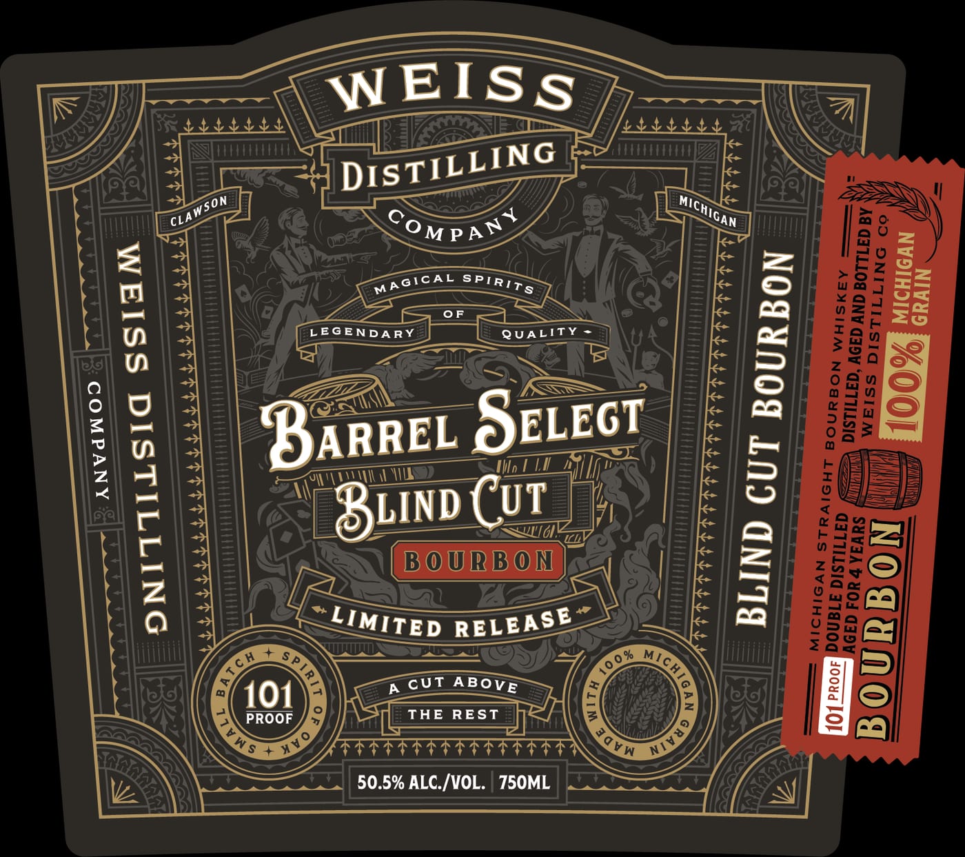 Barrel Select Blind Cut Bourbon label