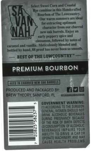 Savannah 88 Premium Bourbon label image 2