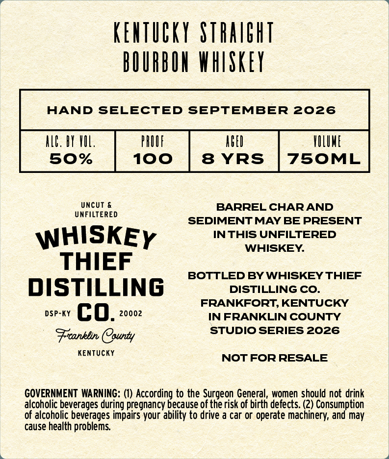 Whiskey Thief Distilling CO. label image 2
