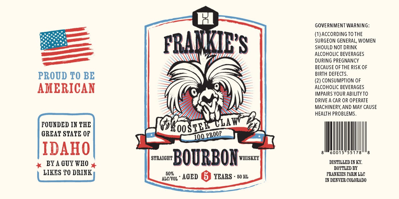 Frankie's Rooster Claw label