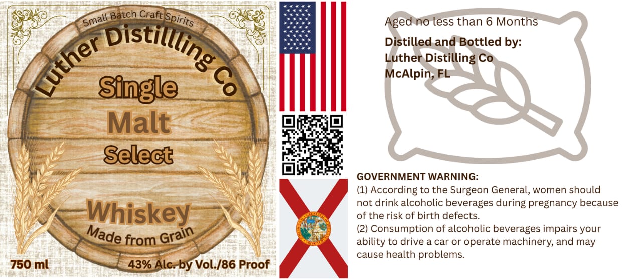 Luther Distilling CO label