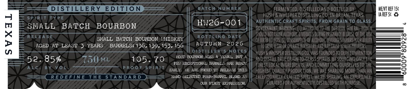 Hush & Whisper Small Batch label image 2