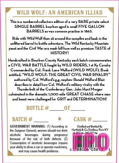 Wild Wolf Single Barrel, Cask Strength label image 2