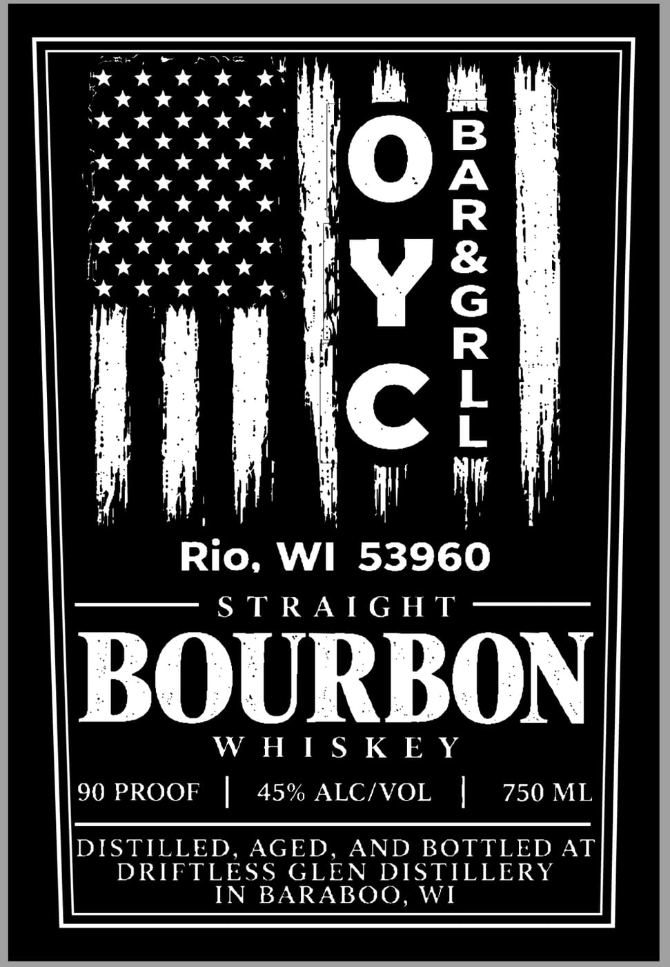 Oyc Bar & Grill label