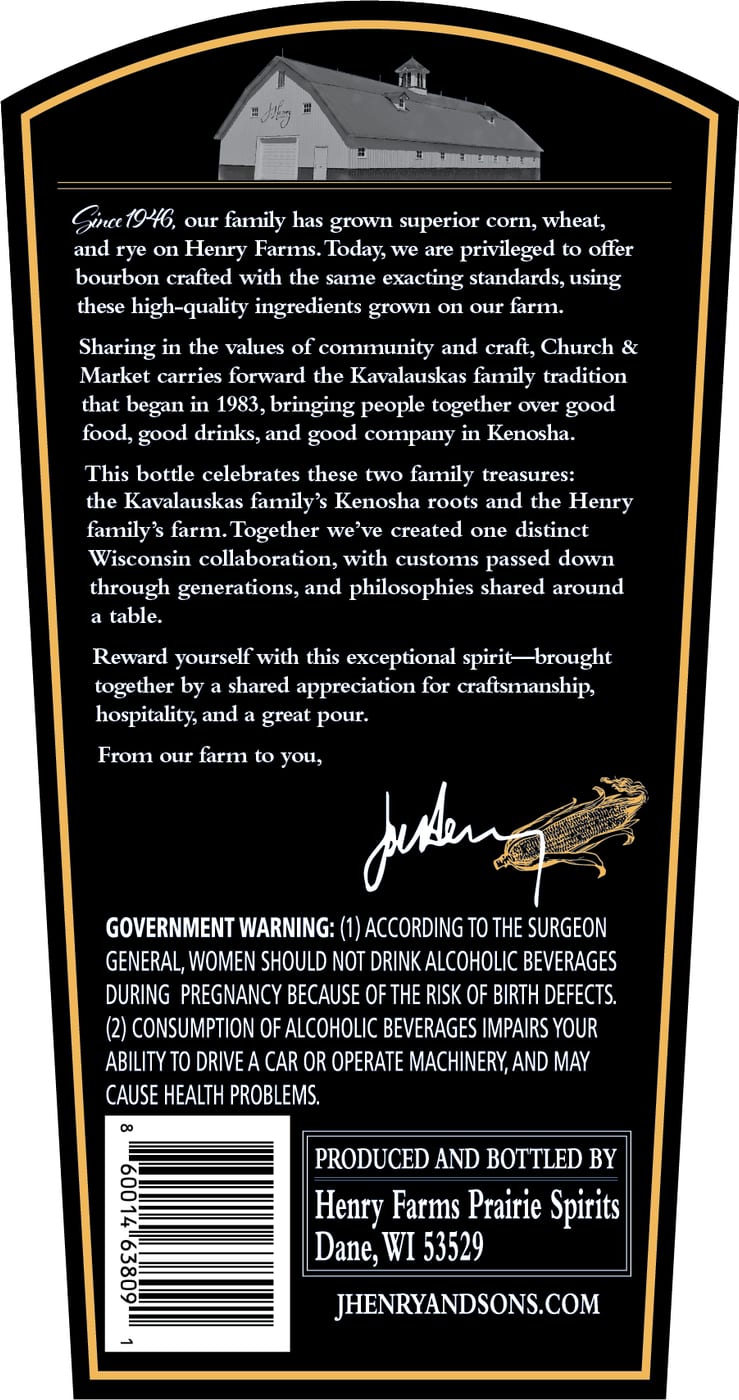 J. Henry & Sons Church & Market Private Barrel Selection label image 3