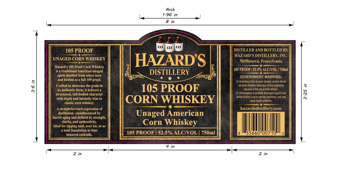 Hazard's Distillery, INC. label