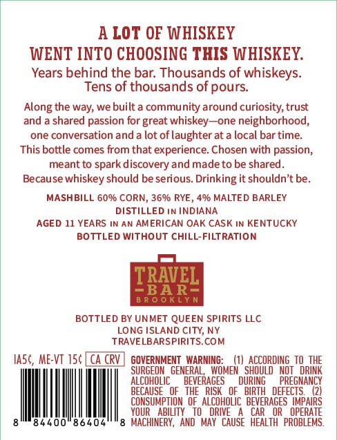 Travel Bar Spirits label image 3