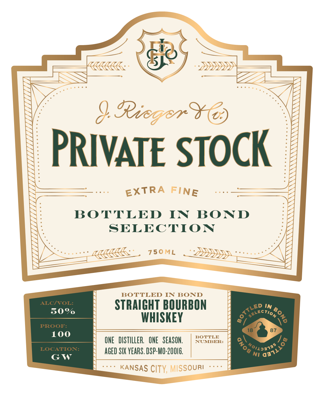 J. Rieger & CO. Private Stock label