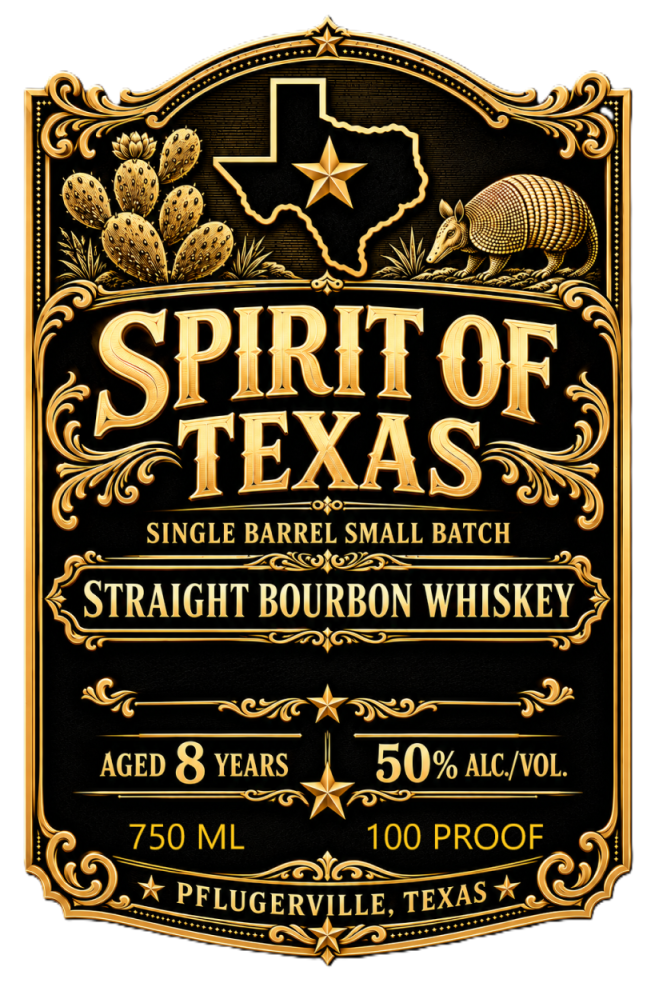 Spirit Of Texas Straight Bourbon Whiskey label