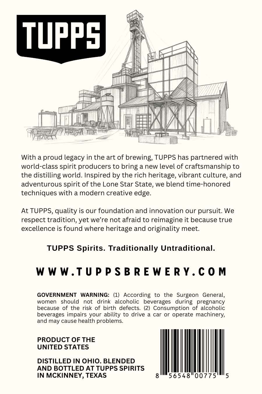 Tupps Spirits label