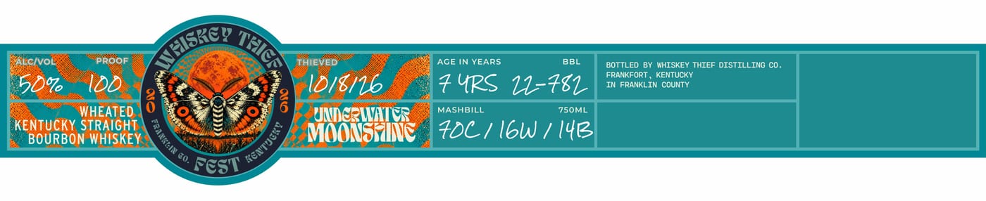 Whiskey Thief Distilling CO. Underwater Moonshine - Wheated label image 3