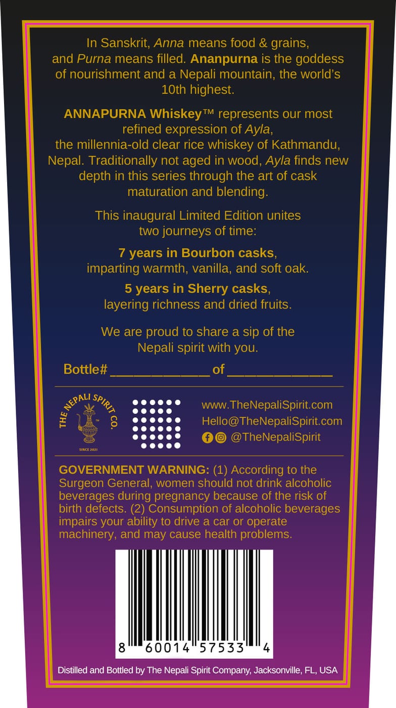 Annapurna Whiskey label image 2