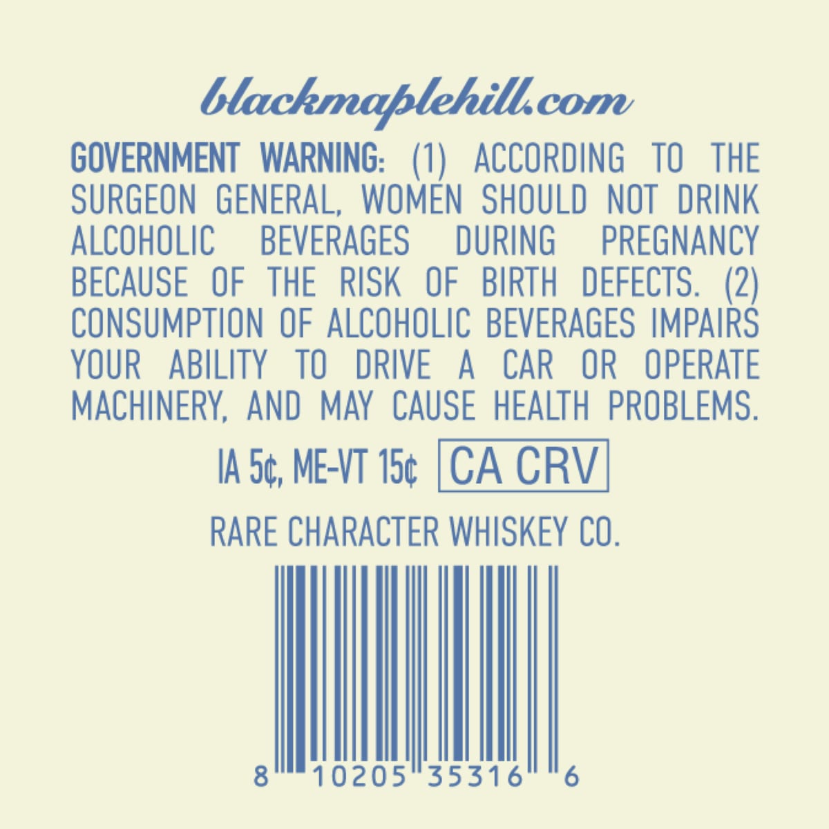 Black Maple Hill label image 2