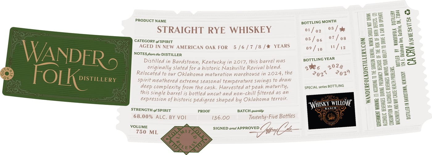 Wanderfolk Distillery label